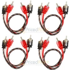 DS18 Ultra Flex 1 Ft RCA Cables 2 Channel Competition Rated Audio RCA-1FT 2 Pair