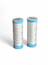 2 Rolls Gutermann S 303 100% Silk Thread 110 yds color 800 White Germany