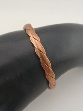 VINTAGE ARTISAN solid copper twisted braid design cuff bracelet size 6.75
