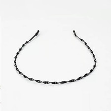 Unisex Black Elastic Non Slip Simple Metal Headbands for Men Women Wavy Hairband