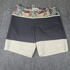 American Eagle Board Short Mens Large Tropical Color-Block Classic Swim Trunks