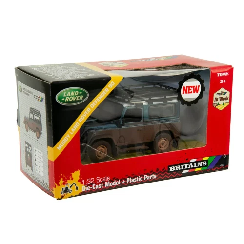 MUDDY LAND ROVER DEFENDER 1:32 Britains Auto Stradali Modellino Nuovo - Immagine 3 di 3
