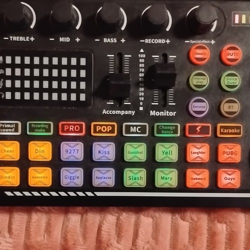 Live Sound Card External Audio Interface Karaoke Mixer, 44.1kHz 16bit