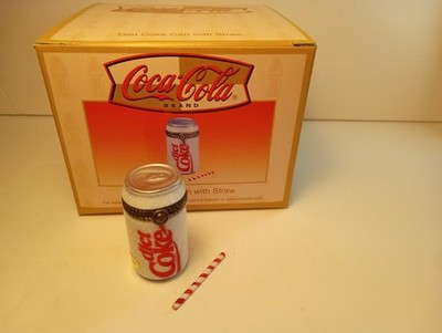 Diet Coke Can PHB Hinged Trinket Box With Straw 1.5'' Tall Midwest Cannon Falls