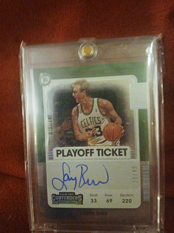 Panini 2021-22 Contenders Larry Bird Celtics Veteran Ticket Auto VT-LBD /49