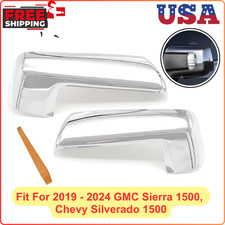 Mirror Cover Cap Trim For 2019-2024 Chevy Silverado 1500, GMC Sierra 1500 Chrome