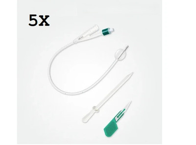 SPC SET DIRECT (2 WAY, 100% SILICONE EO)5 SETS, CHOOSE (8 TO 16FR) Ships DDP USA