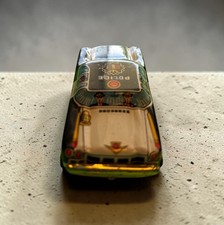 Vintage Tin Friction Police Car Toy Japan