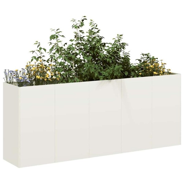 PflanzküBel Weiß 200X40X80 Cm Kaltgewalzter Stahl-image