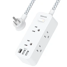 Extension Cord 20FT, Power Strip Surge Protector, 6 Outlets with 3 USB Ports(...