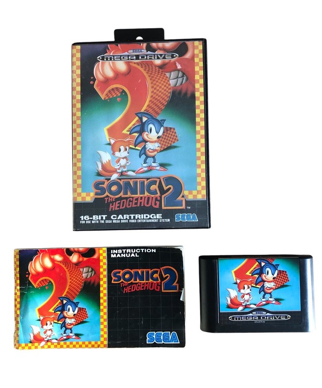 Sonic The Hedgehog 2 SEGA Mega Drive Video Game 1992 PAL Complete w/ Manual CIB