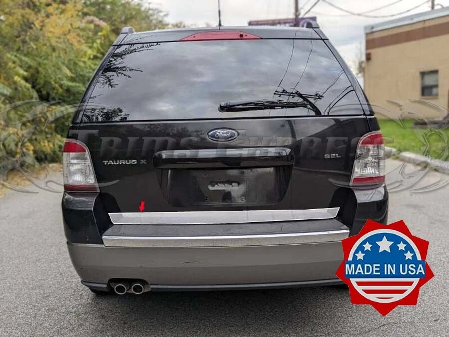 Ajuste: Ford Taurus X 2008-2009 tapa trasera maletero parachoques puerta embellecedor cubierta acero inoxidable 3" Foto 2 de 4