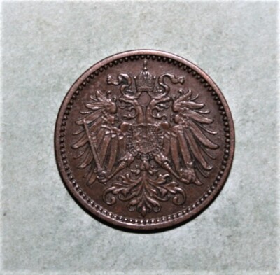 S4 - Austria 1 Heller 1898 Extremely Fine + Bronze Coin - FJI