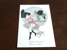 ORIGINAL XAVIER SAGER SIGNED ART NOUVEAU GLAMOUR RISQUE POSTCARD, RAINING, DOG.