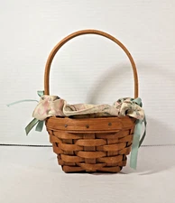 Longaberger 1993 May Series Lily of the Valley Basket Tie-on & Plastic Liner