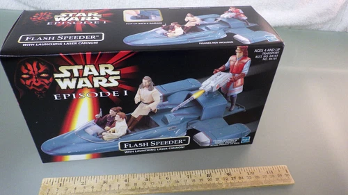 Vtg 1998 Star Wars Episode I Hasbro Figure Vehicle FLASH SPEEDER Mint Opened Box