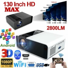 3D HDMI WiFi Wireless LED Projector Android BLuetooth 1080P Smart Home Theater
