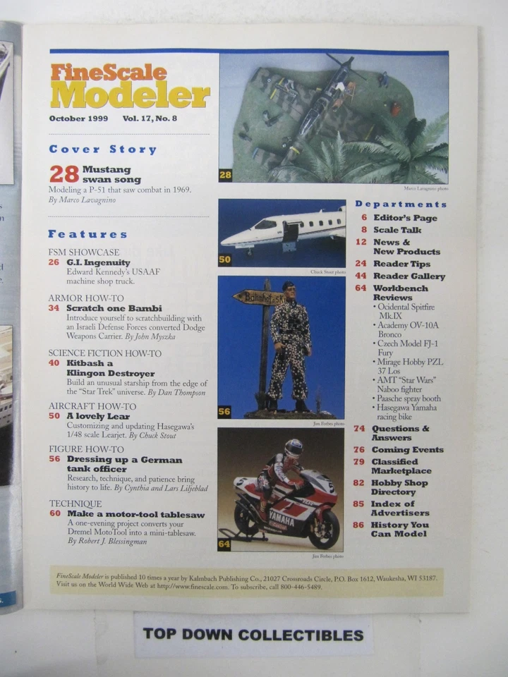 Fine Scale Modeler Magazine  October 1999 Star Trek Klingon Destroyer Kitbash - Image 2 of 2