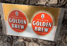 Flat Top Beer Can Golden Brew Grace Bros. Unrolled Flat Excellent