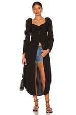 Free People Luna Maxi Puff Shoulder Dress in Black Size XS BNWT RRP £158 FreeP&P