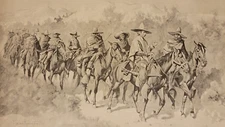 Garza Revolutionists in Texas Chaparral  by famed artist Frederic Remington 1892