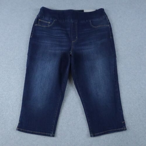 Chicos Jeans Womens 1.5R 10R Slim Leg Capri Pull-On Stretch Flex Denim Blue NWT