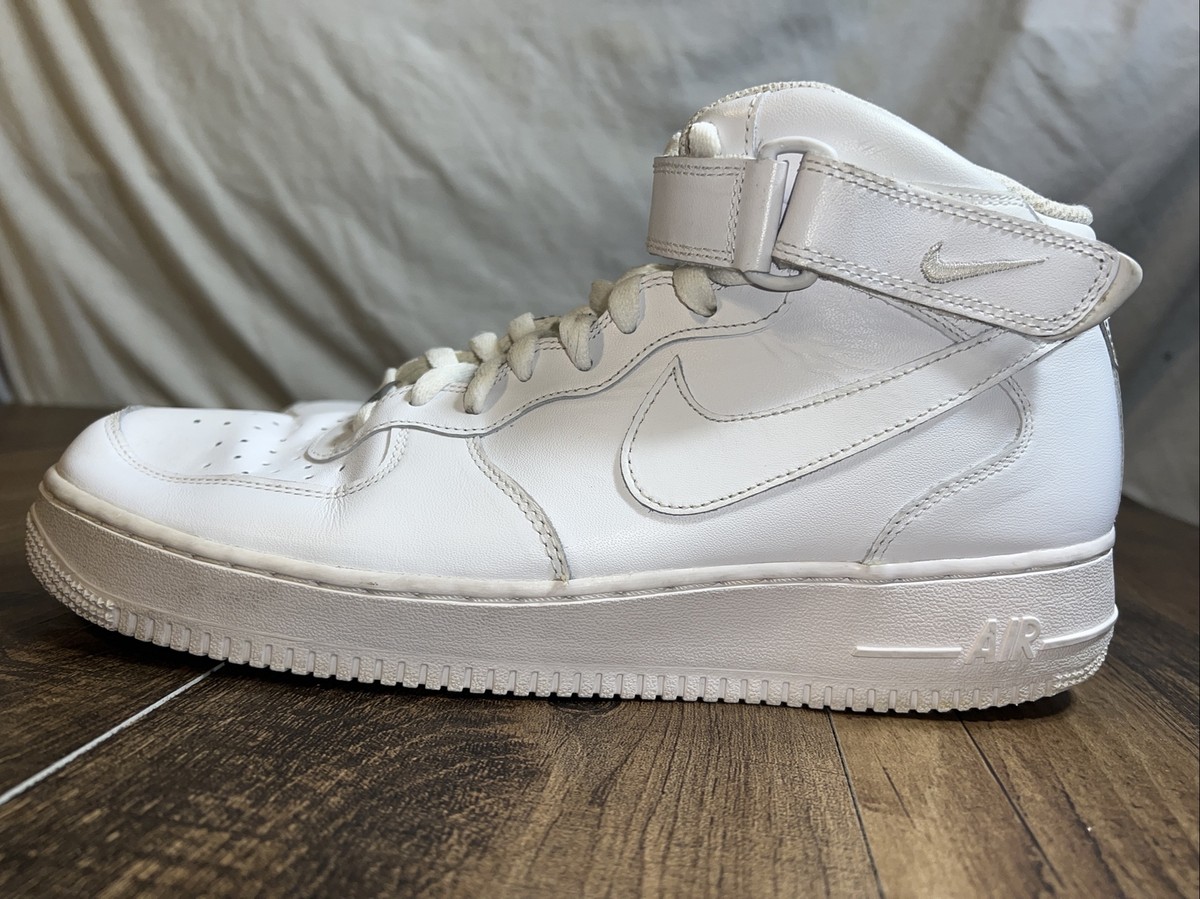 Nike Men\'s Air Force 1 Mid \'07 White Athletic Shoes 315123-111 Size 12 Nike Air Force 1 Shoes Mens Size 7.5 Mid 07 Triple White  main image 4