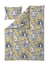Moomin Duvet Cover Pillowcase Moominmamma Dream Grey Yellow Orange 150 x 210 cm