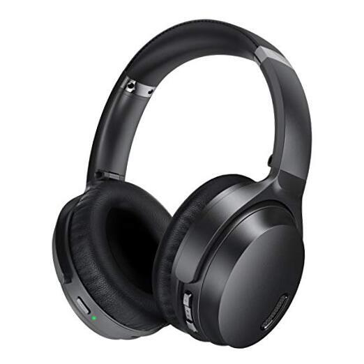 Active Noise Cancelling Headphones, JZ02 Bluetooth Headphones, Wireless Black