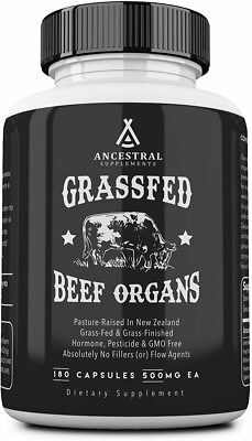 Ancestral Supplements Grass Fed Beef Organs - 180 Capsules