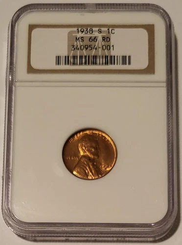 1938 S Lincoln Wheat Cent MS66 RED NGC