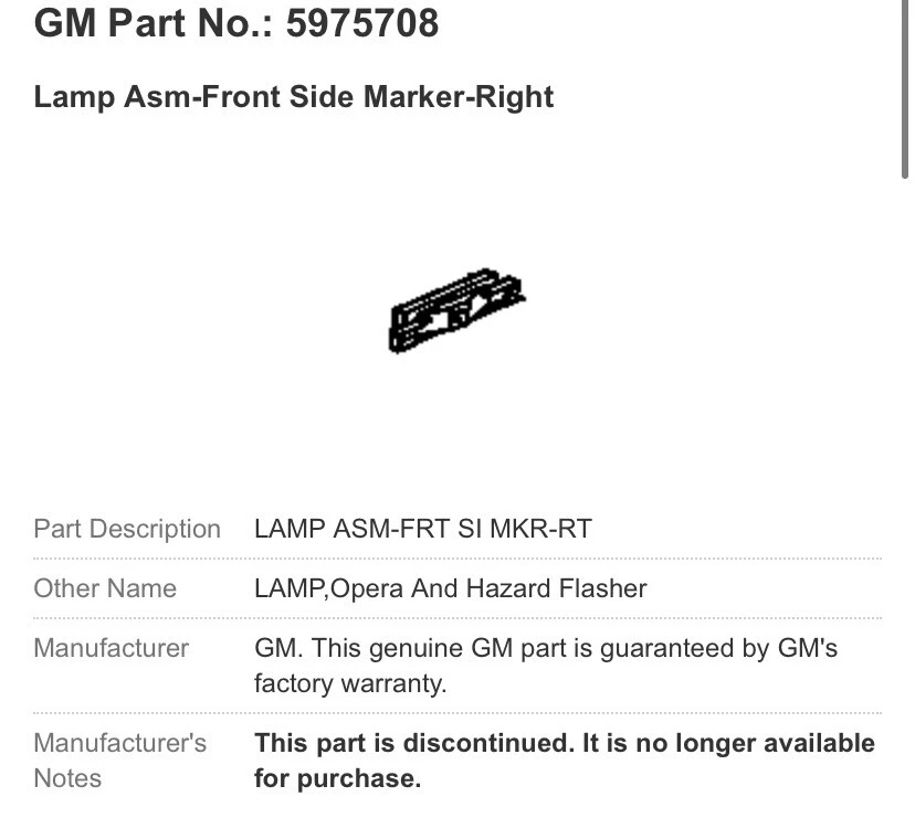Lámpara lateral derecha vintage GM Oldsmobile 98 NUEVO STOCK ANTIGUO 1991-1998 Foto 4 de 4