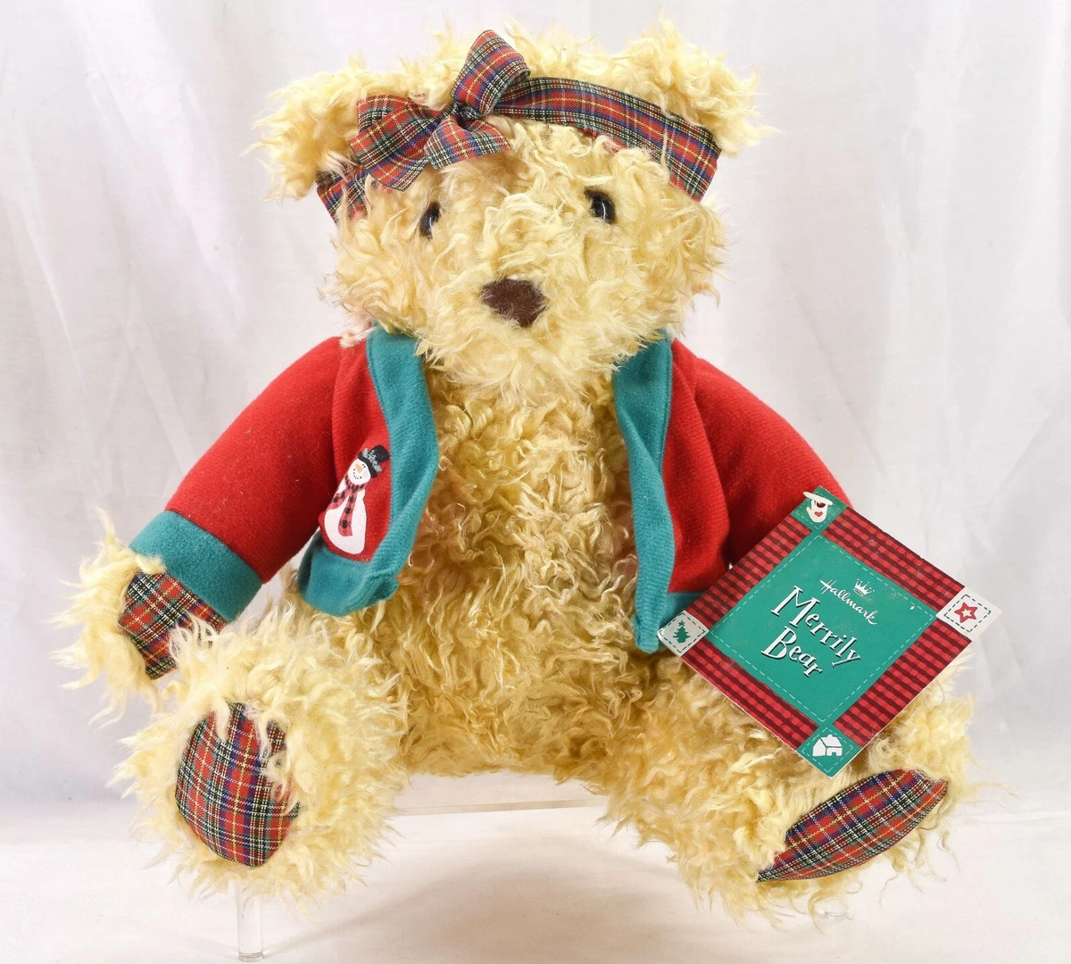Hallmark Merrily Bear 12 Inch Christmas Teddy Bear Plush Snowman Coat New Tag
