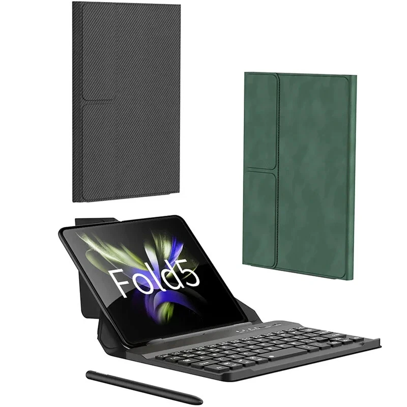 for Samsung Galaxy Z Fold 6 5 4 3 2 Portable bluetooth Keyboard Leather case Pen - Image 4 of 4