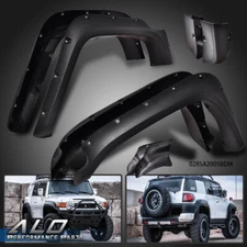 Textured Fit For 07-14 Toyota FJ Cruiser Pocket Rivet Wheel Fender Flares 4pcs