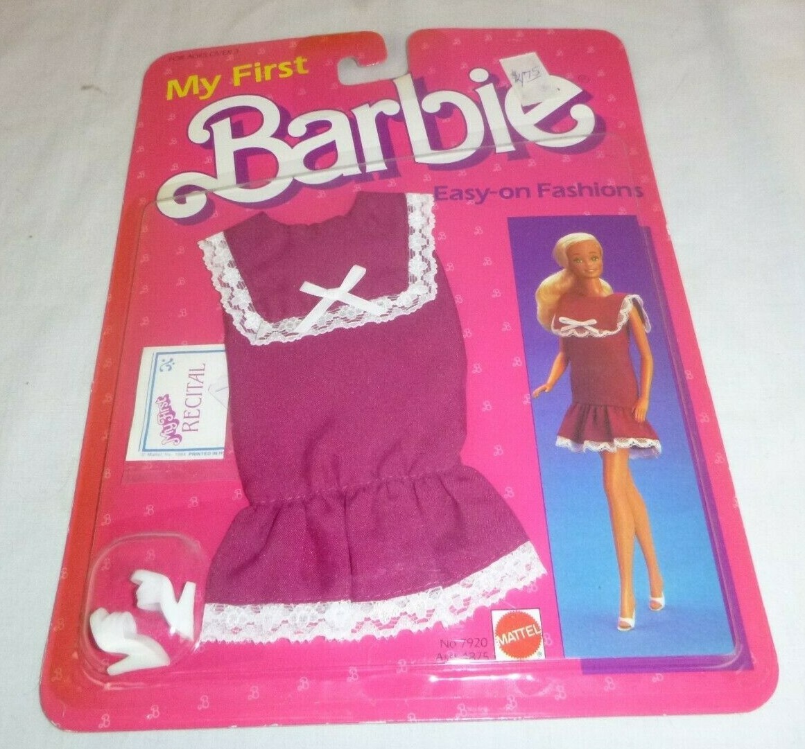NOS Vtg 1984 Mattel My First Barbie Easy On Fashion #7920