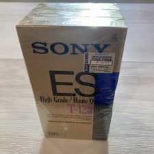 Sealed Sony ES / T120 Premium Grade VHS Video Tape 246 Meters 3 Pack
