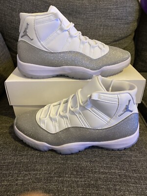 Nike Air Jordan 11 Retro Blanc Argent AR0715-100 Femme Taille 12