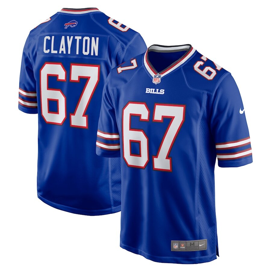 Buffalo Bills Travis Clayton #67 Nike Royal Blue Official NFL