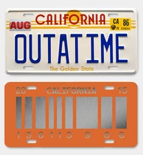 Back to the Future LICENSE PLATE OUTATIME ULTIMATE COLLECTORS Tags SET of 2 BTTF