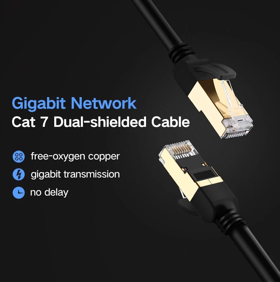 Cable CAT7 F/FTP Con 2xRJ45 Enchufes 10m Negro NW107 UGREEN/11273 - Imagen 3 de 4