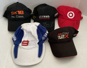 Lot of 5 Vintage? Racing Baseball Caps Hats Assorted Colors Brands Adjustable
