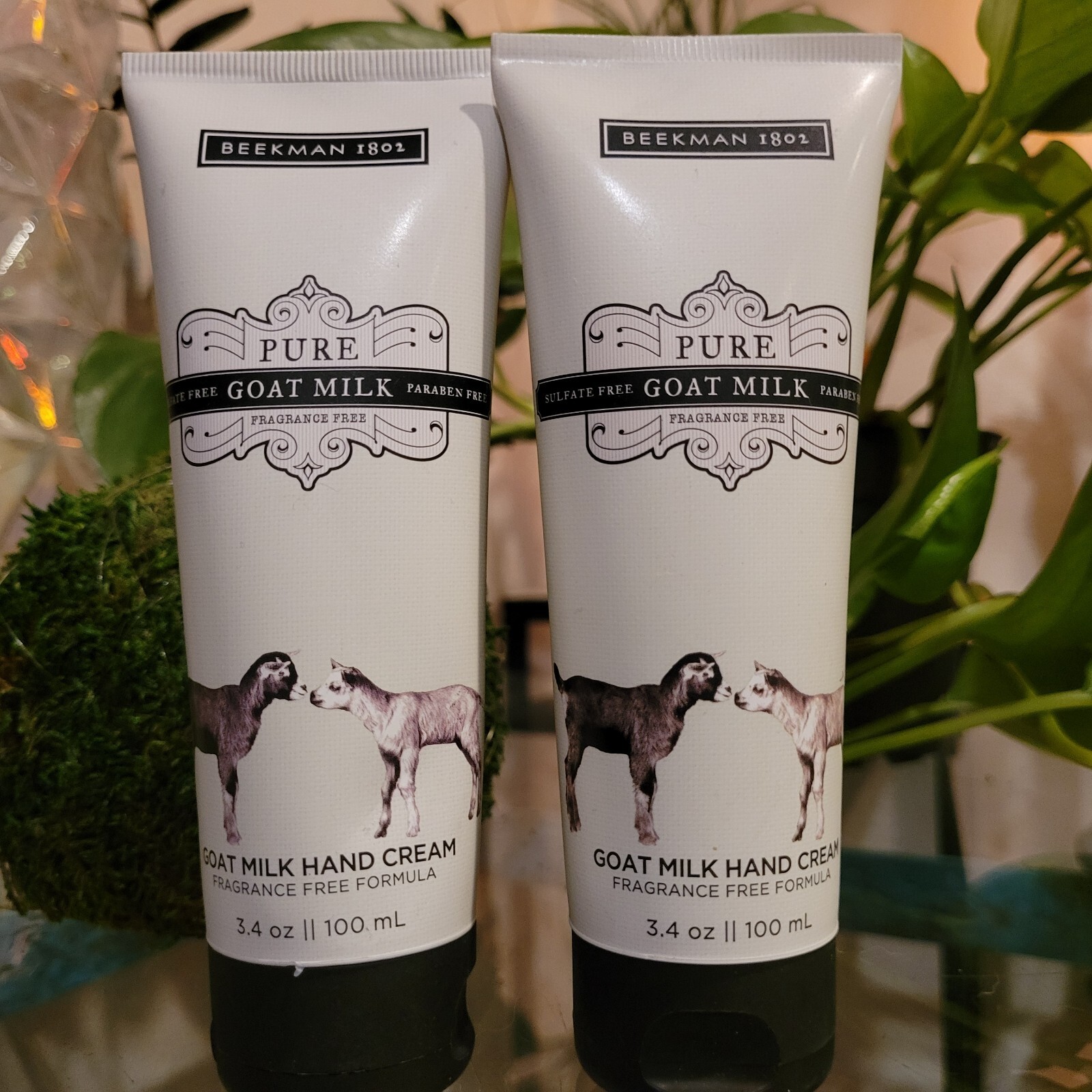 2x Beekman 1802 Fragrance-Free Goat Milk Hand Cream 3.4oz Hydrating