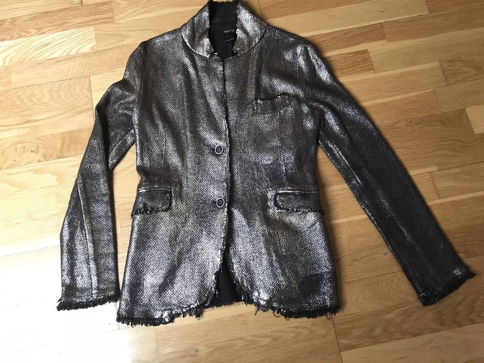 AVANT TOI Damen Blazer Jacke XS 34 ev. 36 gold silber bedruckt - Bild 2 von 4