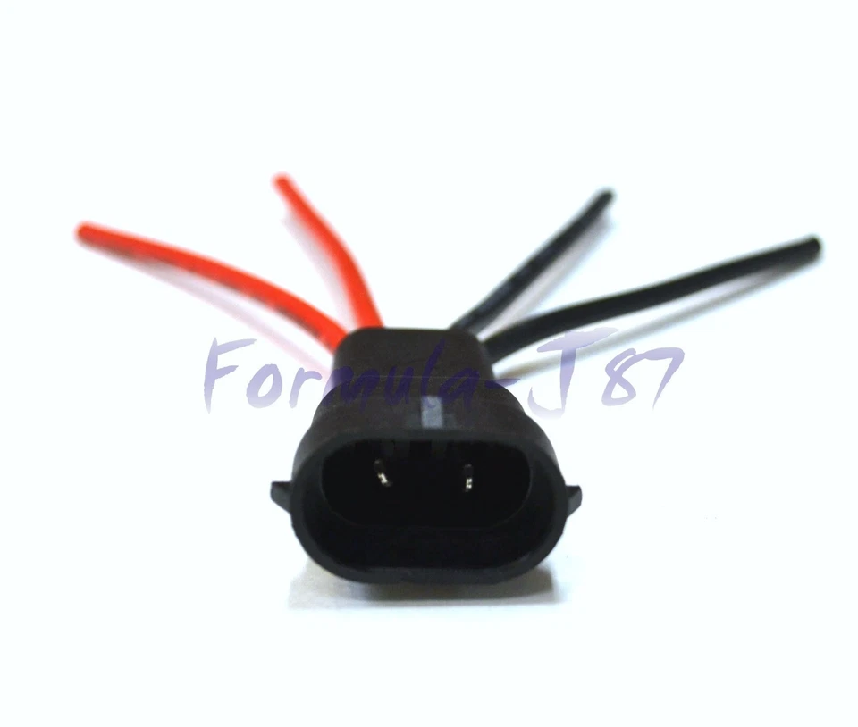 Wire Pigtail 2L Male H9 Two Harness Head Light High Beam Socket Plug Bulb Fit EO - Image 3 of 4