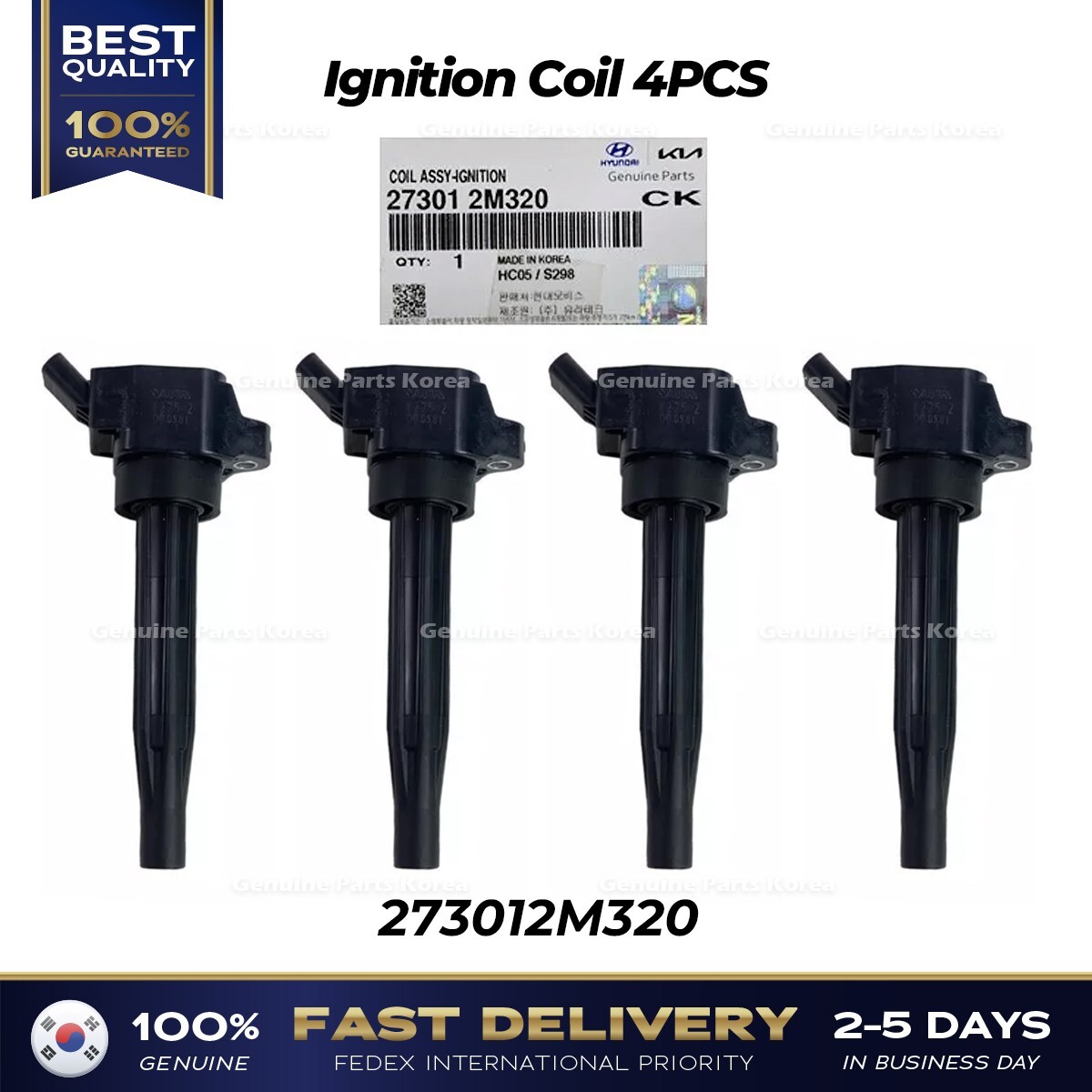 ⭐Genuine⭐ Ignition Coil 4PCS 273012M320 for Hyundai Venue Kia