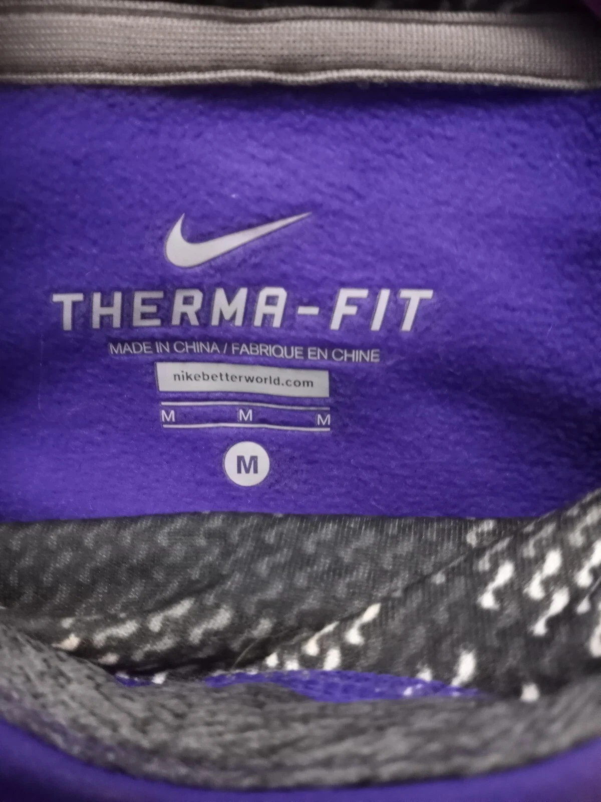 VETEMENTS FELPA DONNA NIKE VIOLA CON CAPPUCCIO GRIGIO ACCENTO Tg M