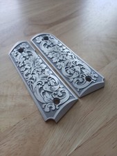 Custom Engraved 1911 full size aluminum grips Light 