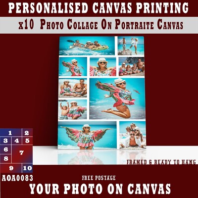 Personalisiertes Foto auf Leinwand individuell x10 Collage PORTRAIT Leinwand (24x36'') 18mm