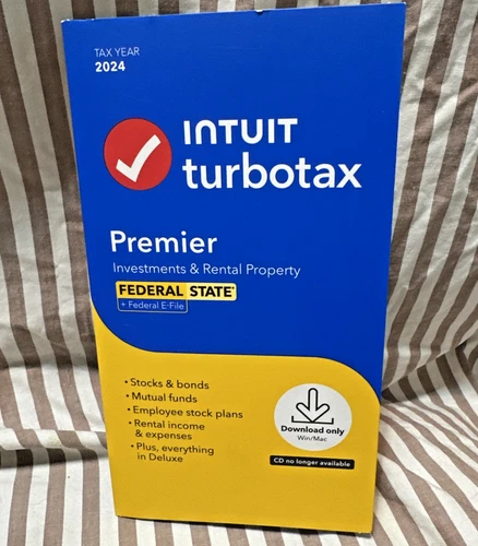2024 Intuit Turbotax Premier Investments Rental Federal State Window Mac Sealed